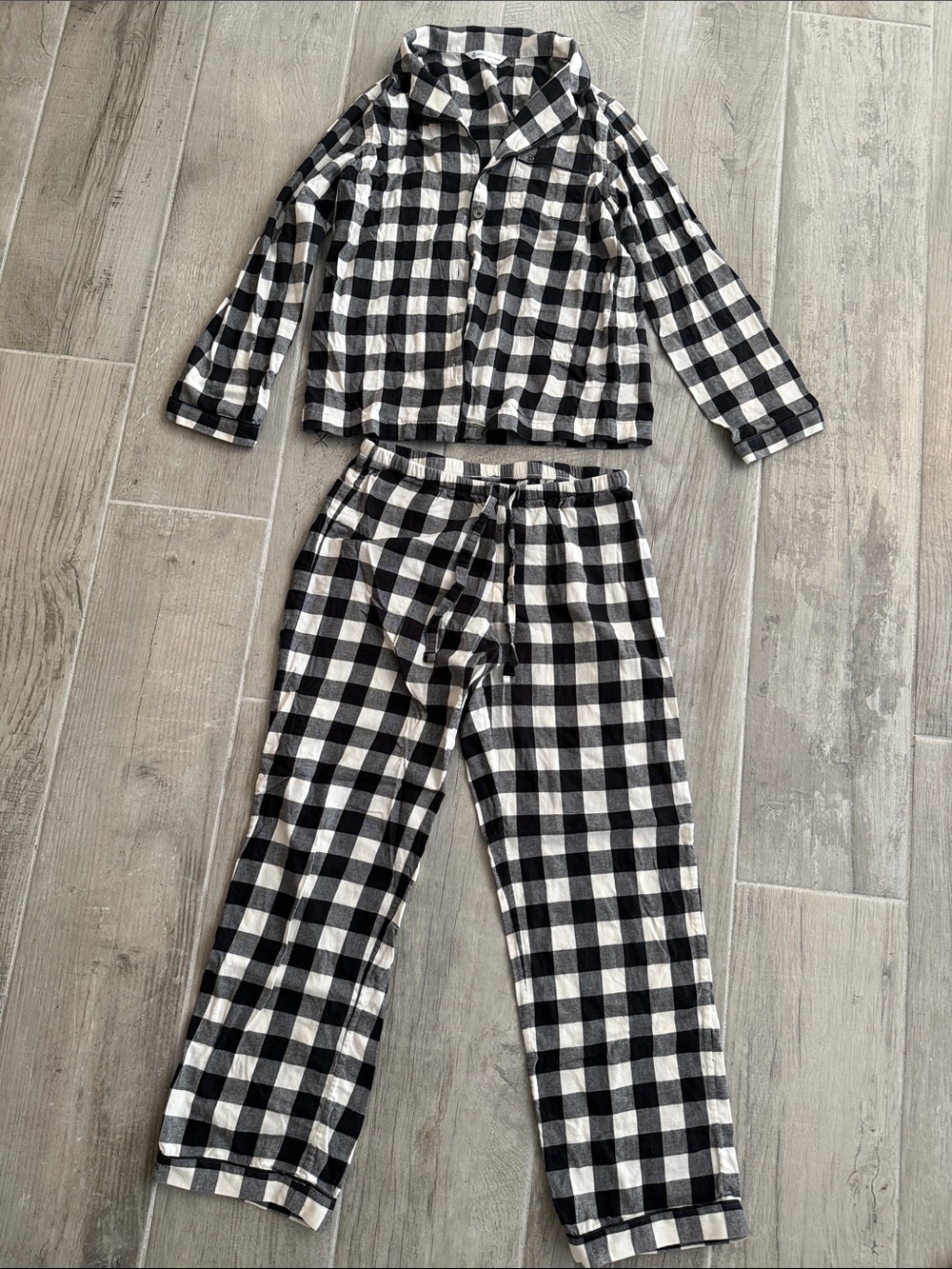 Brooks Brothers Black and White Plaid Kids Pajama Set